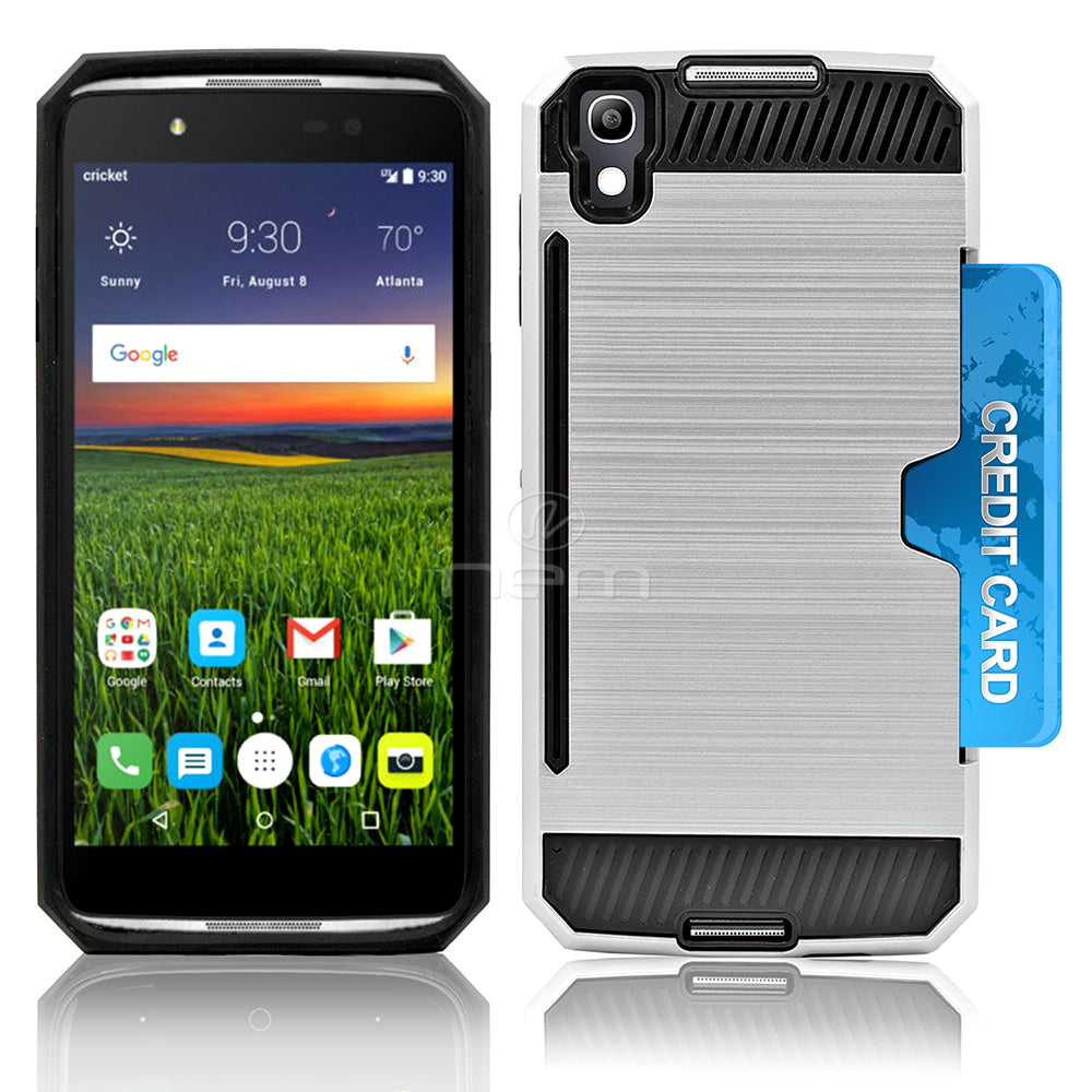 Alcatel Idol 4 Hybrid Case 19C w. Card Holder Silver