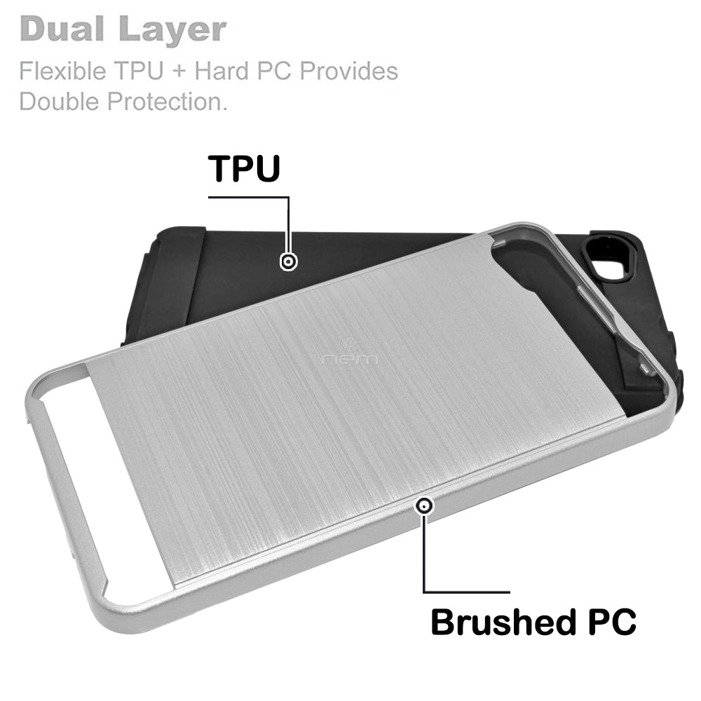 Alcatel Pulse Mix/A50/A5/5085 Brushed HybridCase HYB32 Silvr