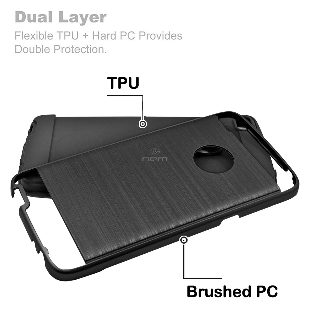 Alcatel Idol 5/6060 Brushed Hybrid Case HYB32 Black