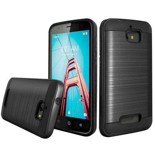 Coolpad Defiant/3632 Brushed Hybrid Armor Case HYB32 Black