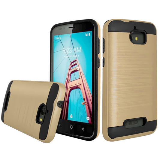 Coolpad Defiant/3632 Brushed Hybrid Armor Case HYB32 Gold