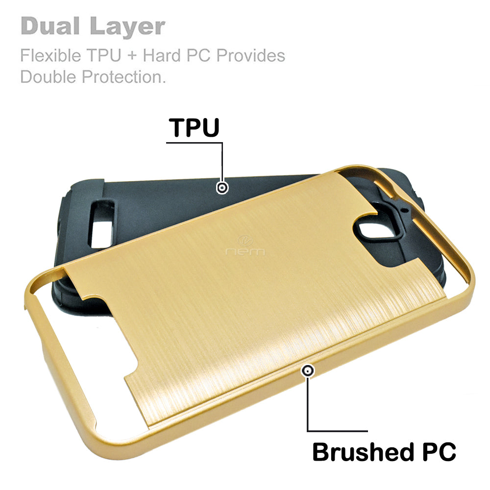 Coolpad Defiant/3632 Brushed Hybrid Armor Case HYB32 Gold