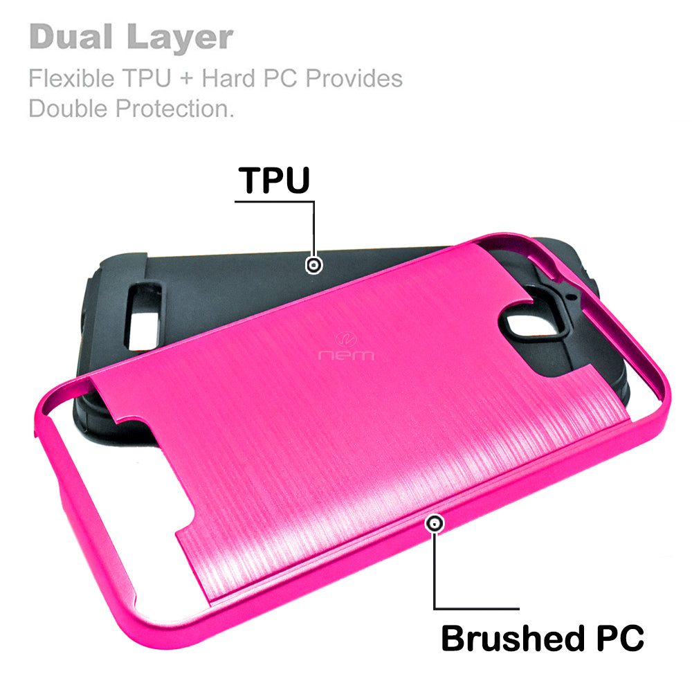 Coolpad Defiant/3632 Brushed Hybrid Armor Case HYB32 Pink