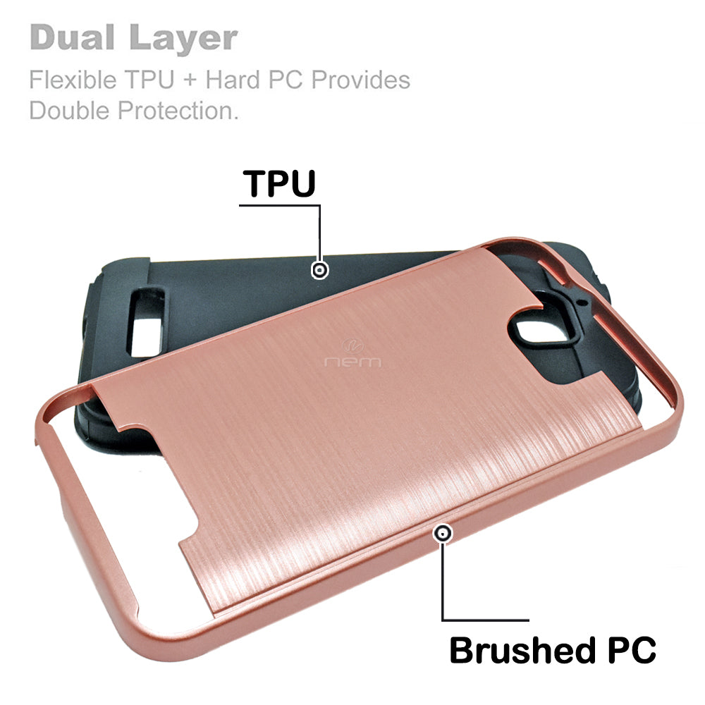 Coolpad Defiant/3632 Brushed Hybrid Armor Case HYB32 RoseGd