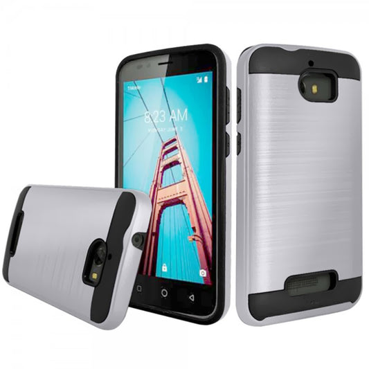 Coolpad Defiant/3632 Brushed Hybrid Armor Case HYB32 Silver