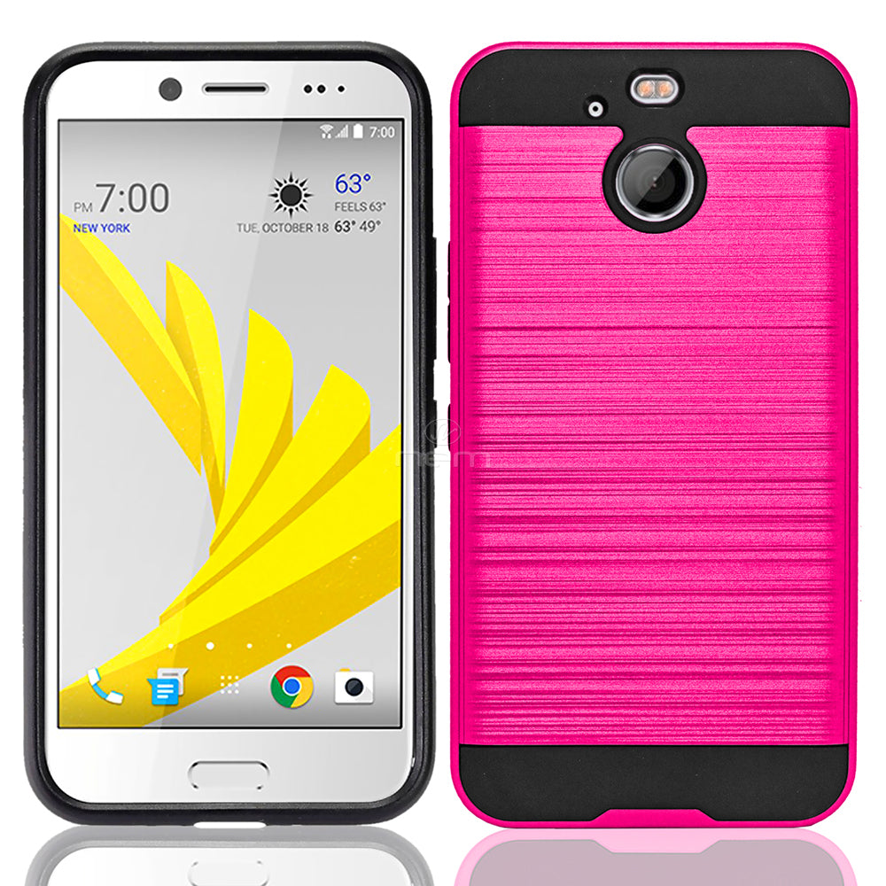 HTC Bolt Brushed Hybrid Armor Case HYB32 Hot Pink