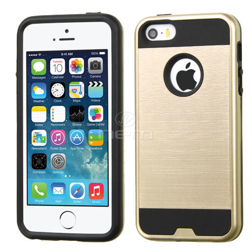 Apple iPhone 5/5S/SE Brushed Hybrid Armor Case HYB32 Gold