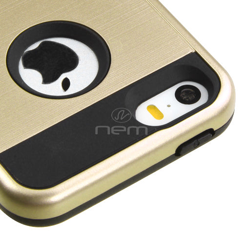 Apple iPhone 5/5S/SE Brushed Hybrid Armor Case HYB32 Gold