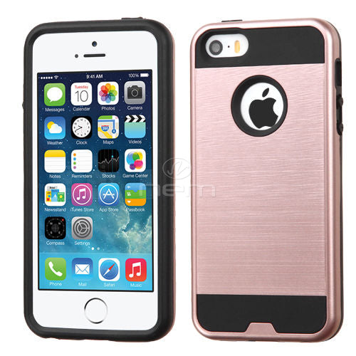 Apple iPhone 5/5S/SE Brushed Hybrid Armor Case HYB32 RoseGol