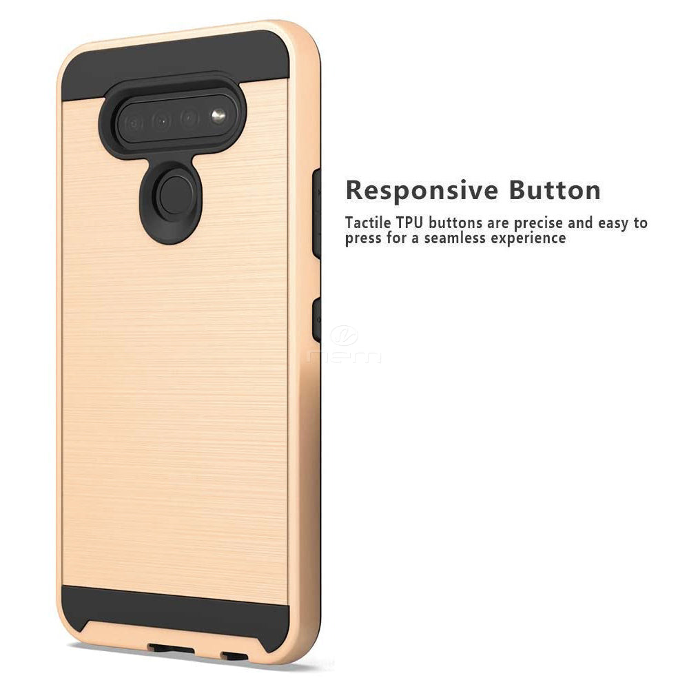 ýLG K51/LG Reflect/LG Q51 Brushed Case HYB32 Gold