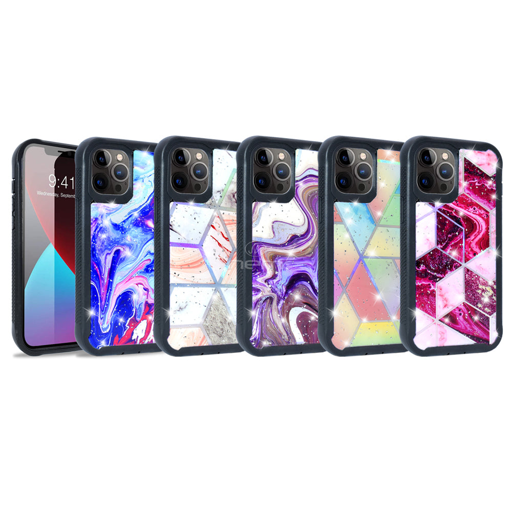 iPhone 12/12Pro (6.1) Marble Holographic Design HYB65 Mix