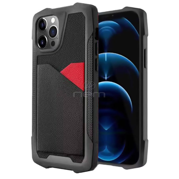 iPhone 12 (6.7") Hybrid Case w. Card Holder HYB68 Black