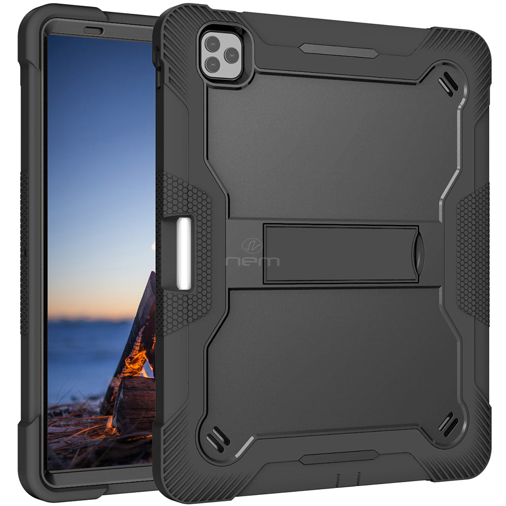 iPad Pro 3/4/5 12.9" Heavy Duty Kickstand Case HYB75 Black