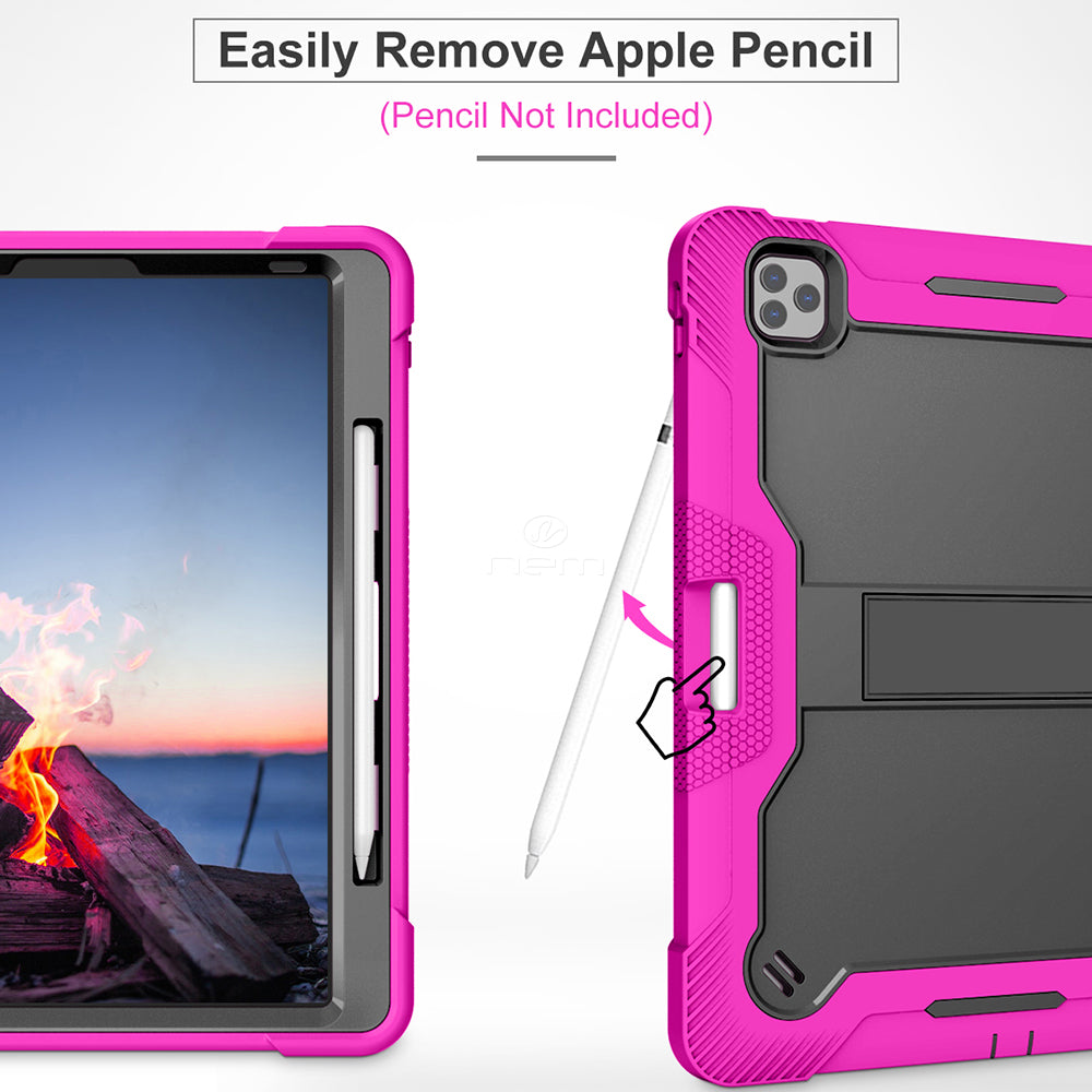 iPad Pro 3/4/5 12.9" Heavy Duty Kickstand Case HYB75 Pink