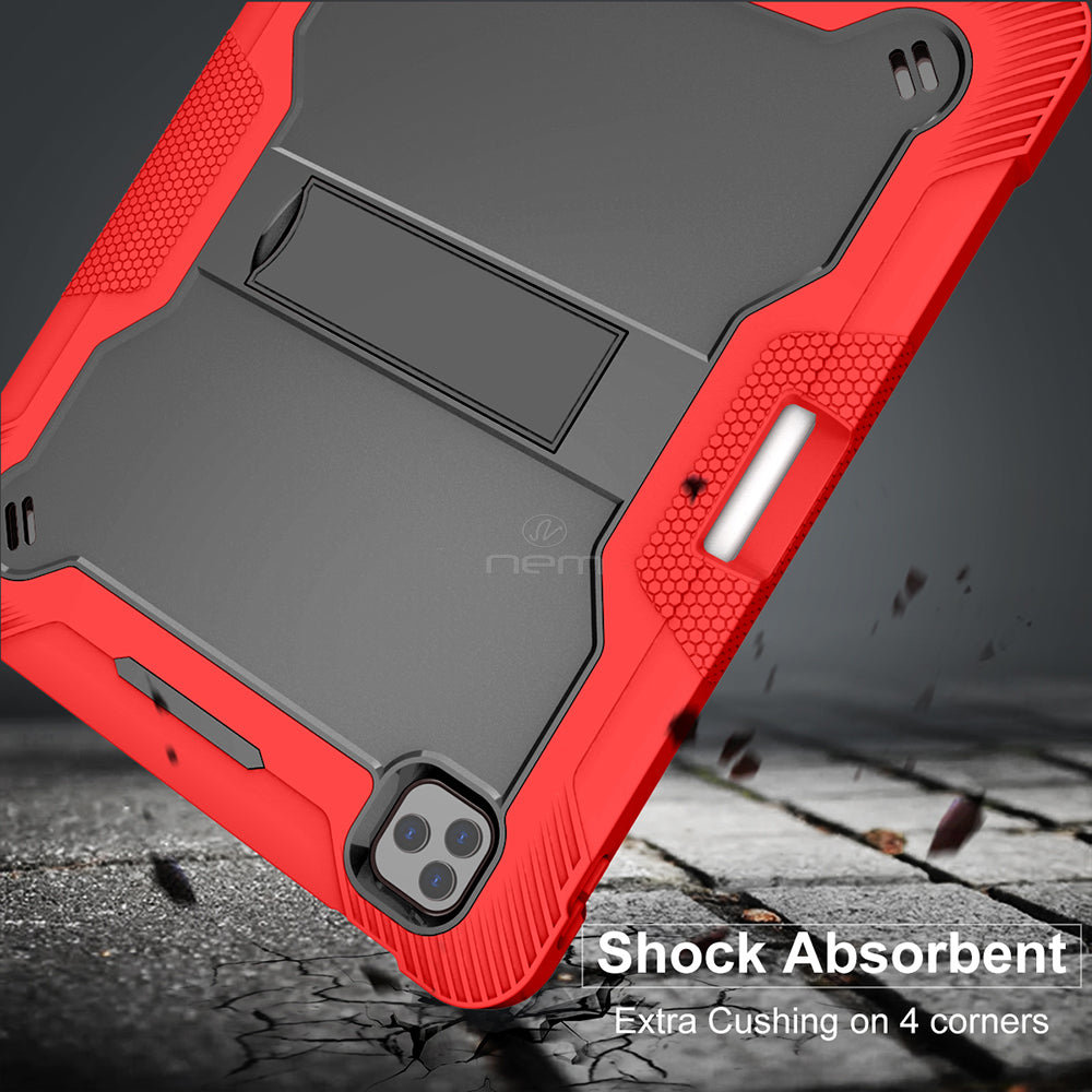 iPad Pro 3/4/5 12.9" Heavy Duty Kickstand Case HYB75 Red