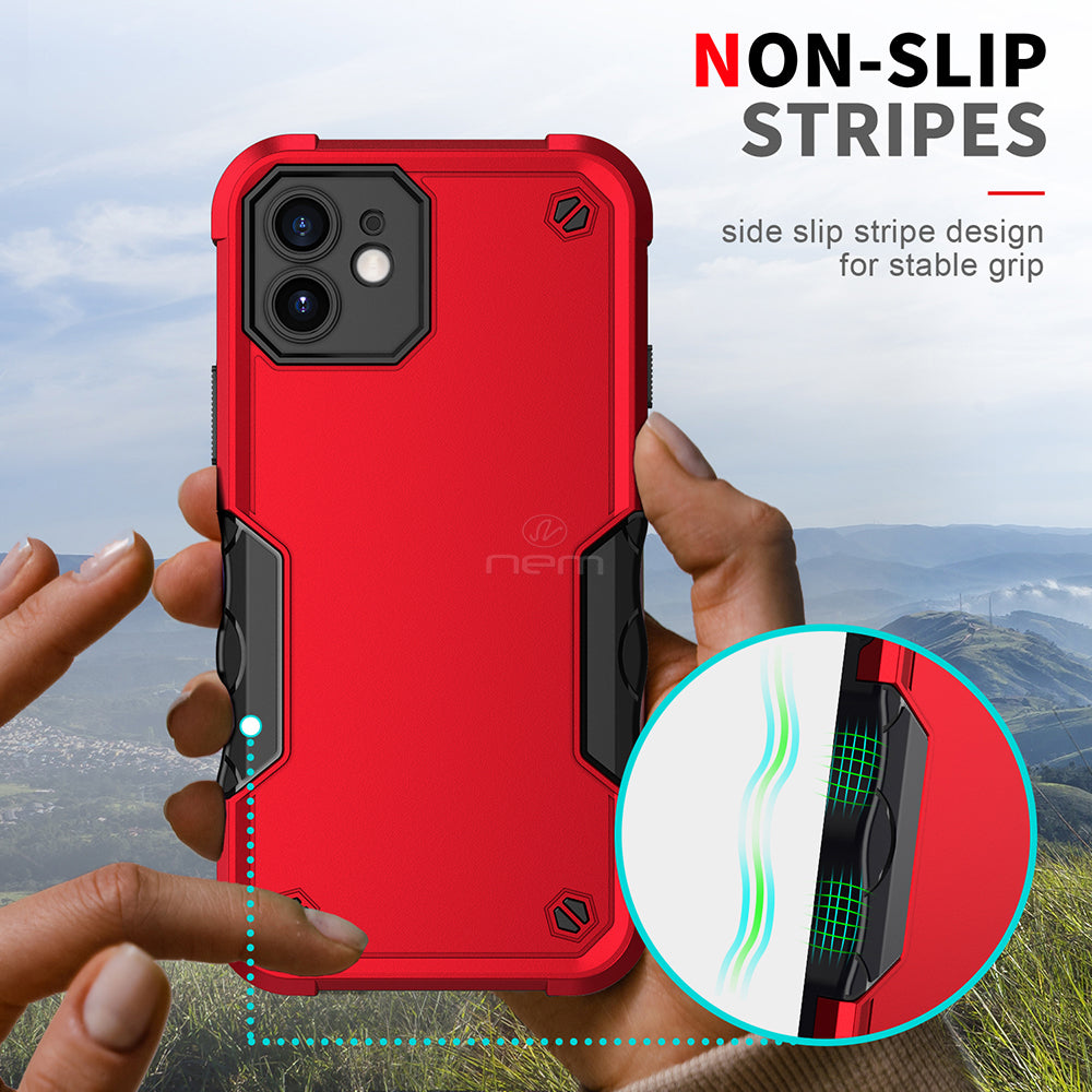 iPhone 11 (6.1") Non Slip Shockproof Hybrid Case HYB76 Red