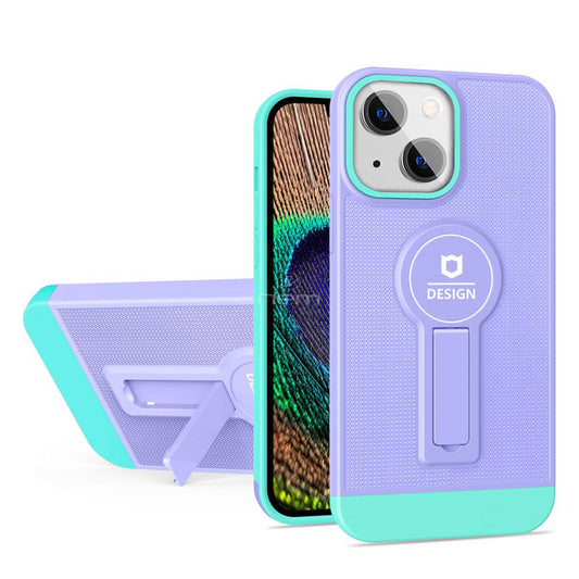 iPhone 14 6.1" Magnetic Kickstand Case HYB77 Purple