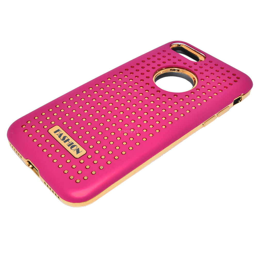 Apple iPhone 8 Fashion Polka Dots Hybrid Case HYBD02 Hot Pink