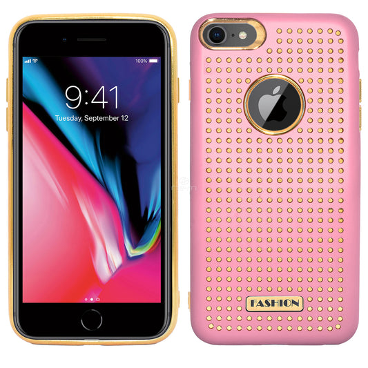 Apple iPhone 8 Fashion Polka Dots Hybrid Case HYBD02 Pink