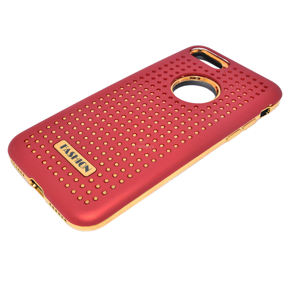 Apple iPhone 8 Fashion Polka Dots Hybrid Case HYBD02 Red