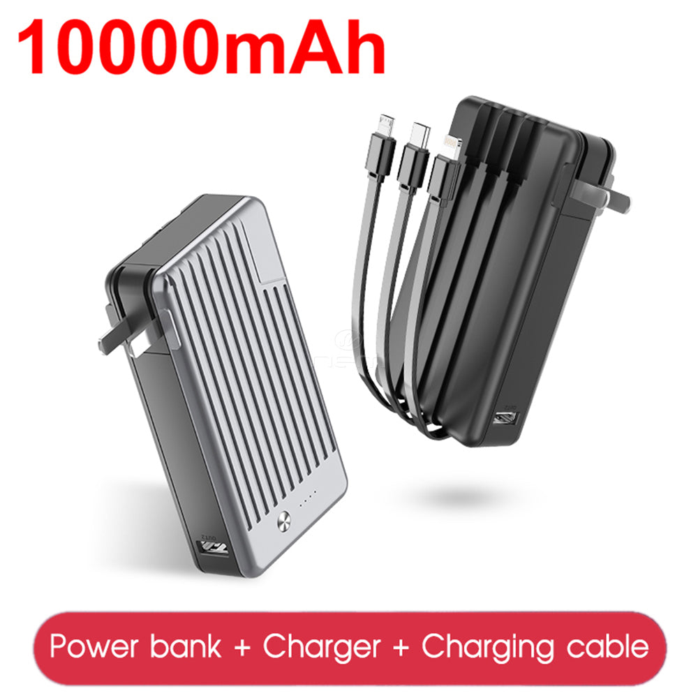 Built-In Cable & Plug Power Bank 10000mAh PB-T106 Gray