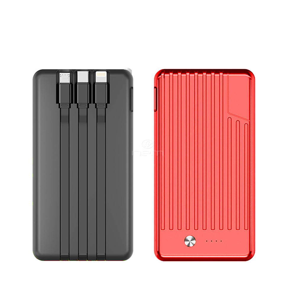 Built-In Cable & Plug Power Bank 10000mAh PB-T106 Red