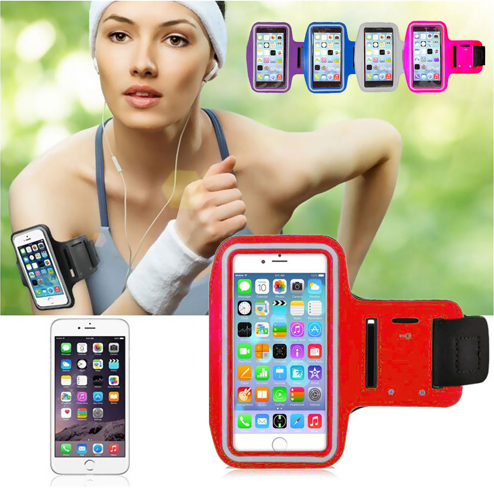 Universal Water Resistant Sports Arm Band 5.5" Red Item Code: SAB55-RD