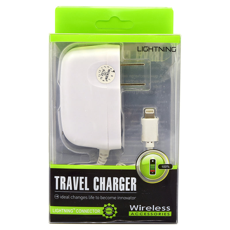 Apple iPhone Travel Charger w. Built-In LightningCable White