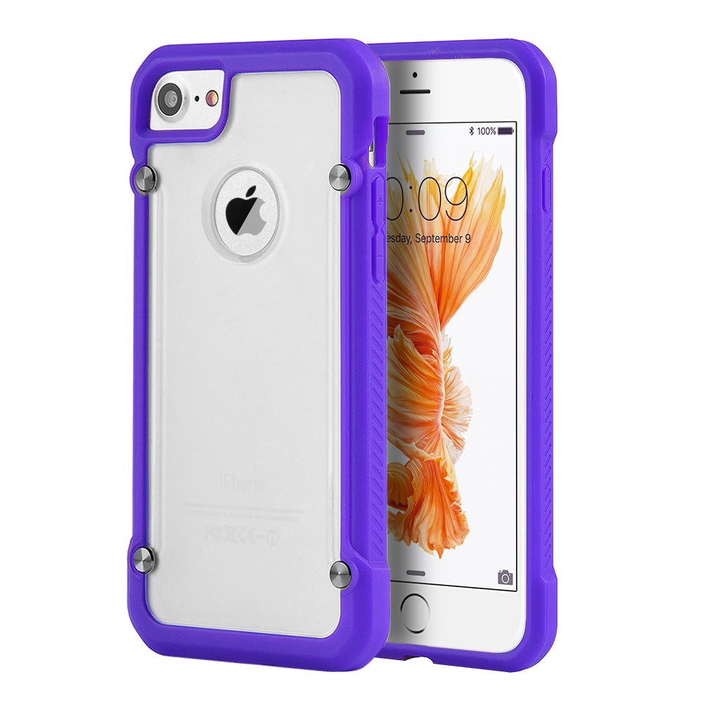 Apple iphone 7 TPC07 Transparent Bumper Case Purple