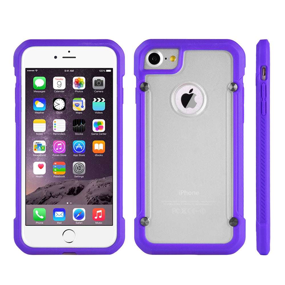 Apple iphone 7 TPC07 Transparent Bumper Case Purple