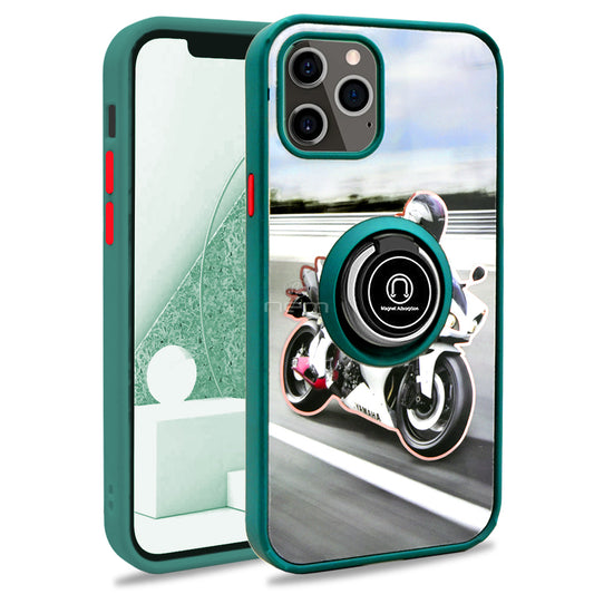 iPhone 12 (6.1) Magnetic Ring Stand Design Case TPC20 Green