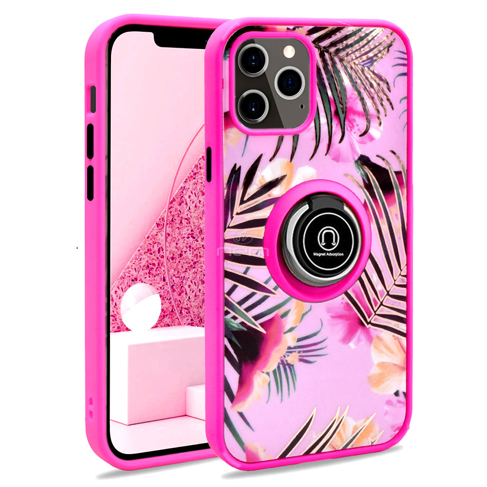 iPhone 12 (6.1) Magnetic Ring Stand Design Case TPC20 Pink