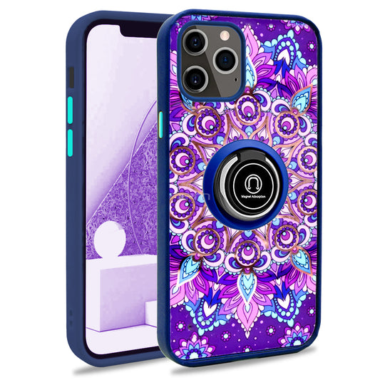 iPhone 12 (6.1) Magnetic Ring Stand Design Case TPC20 Purple