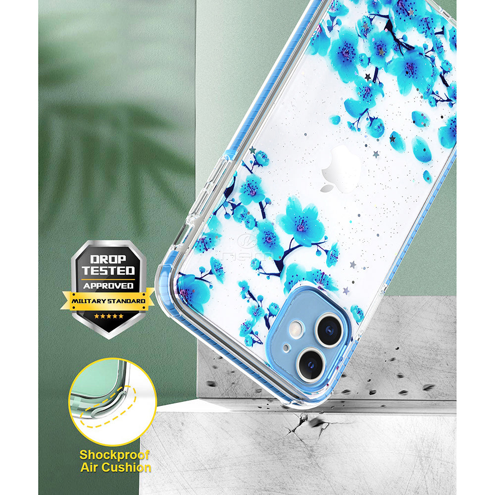 iPhone 12 (6.1) Transparent Floral Design TPC24 Pink