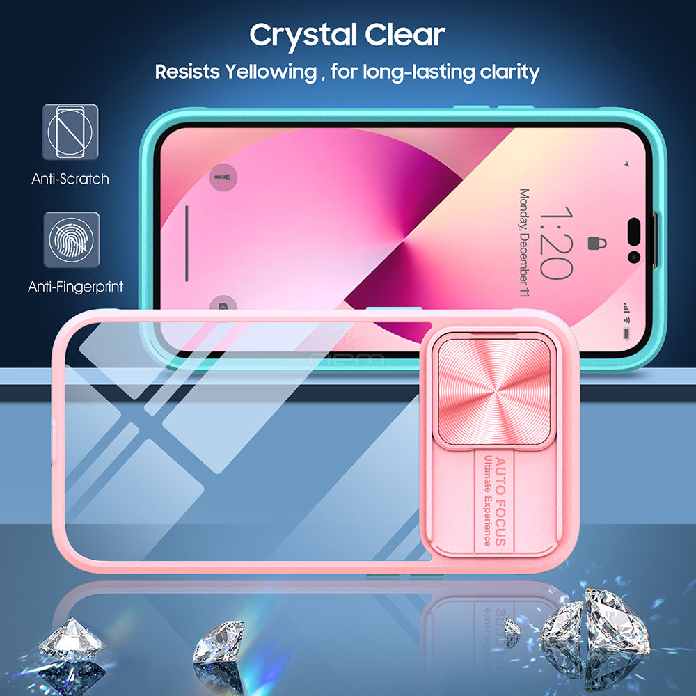 iPhone 12 6.7 Clear Slide Lens Cover Case TPC35 Pink