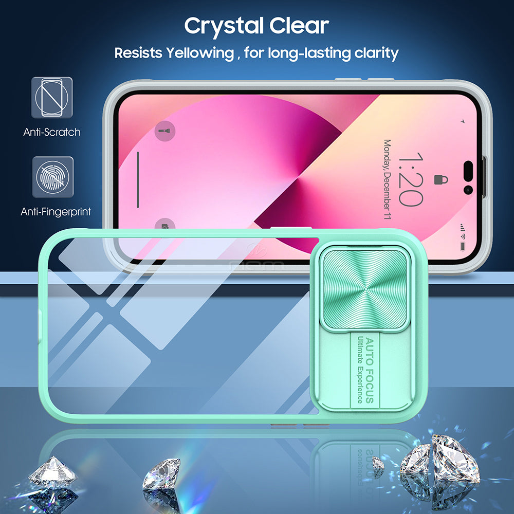 iPhone 12 6.7 Clear Slide Lens Cover Case TPC35 Teal