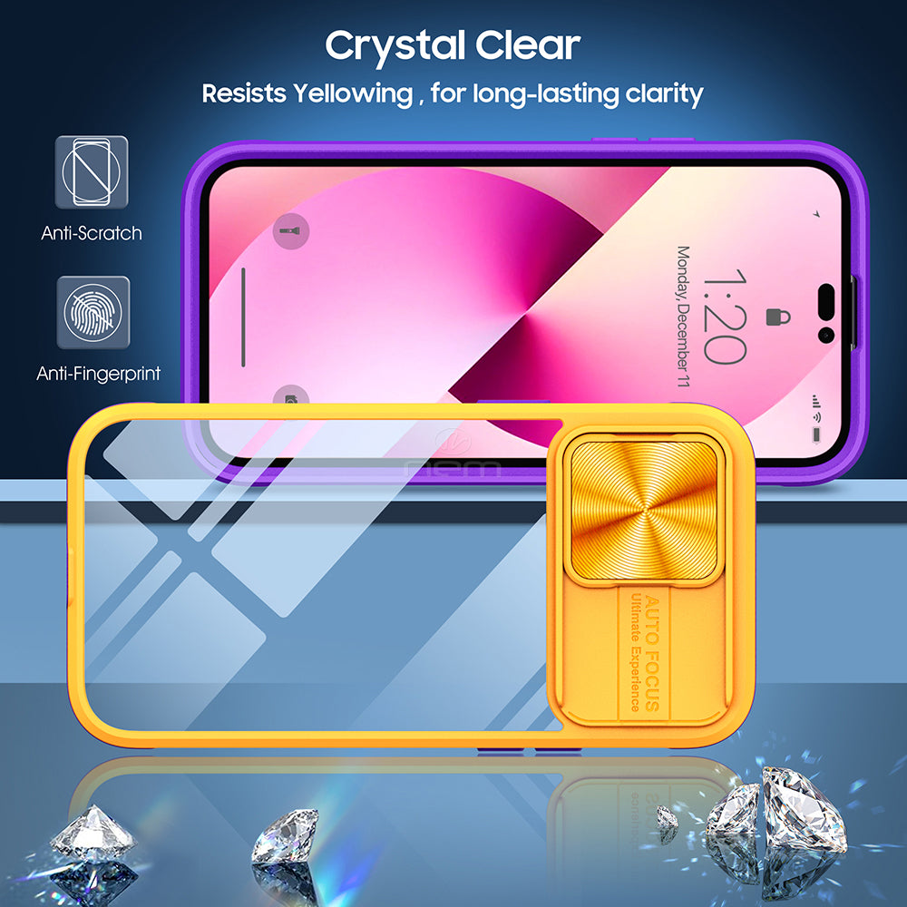 iPhone 12 6.7 Clear Slide Lens Cover Case TPC35 Yellow