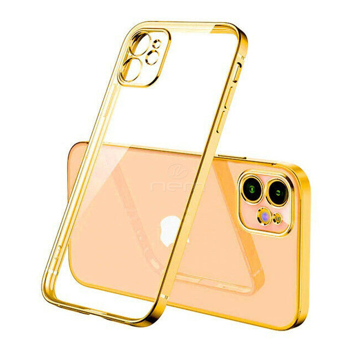 iPhone 12/12 Pro (6.1) Clear Metallic Bumper TPU15 Gold