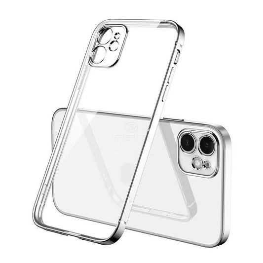 iPhone 12/12 Pro (6.1) Clear Metallic Bumper TPU15 Silver