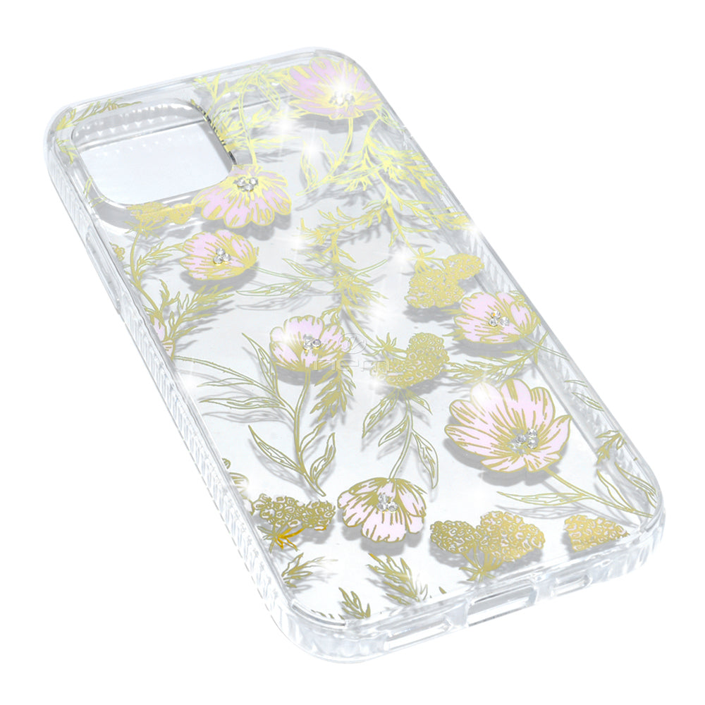 iPhone 12/12 Pro (6.1) Design Diamond TPU16 Pink Flower