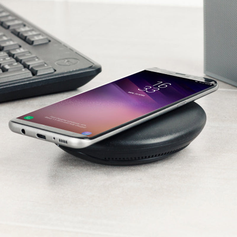 Fast Charge Qi Wireless Charging Leather Stand WC06 Black