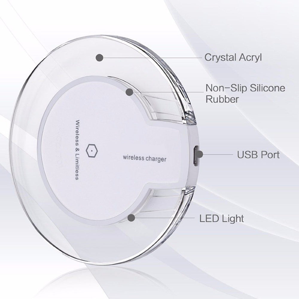 Universal Qi Fast Wireless Charger WC07 Clear/White