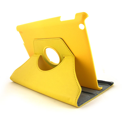 Apple iPad 3 FC05 Leather 360Deg Swivel Case w. Stand Yellow