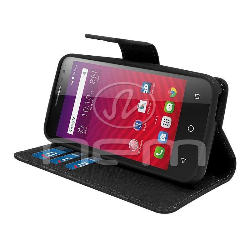 Alcatel OneTouch Elevate 5017 Folio Wallet Case WCFC09 Black Color