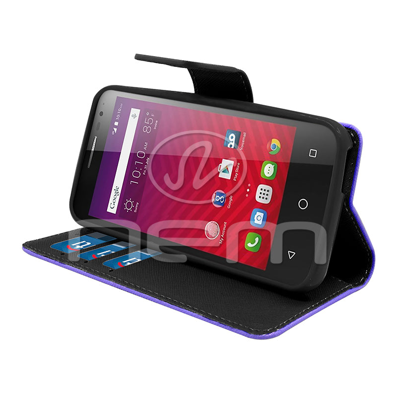 Alcatel OneTouch Elevate 5017 Folio Wallet Case WCFC09 Purple Color