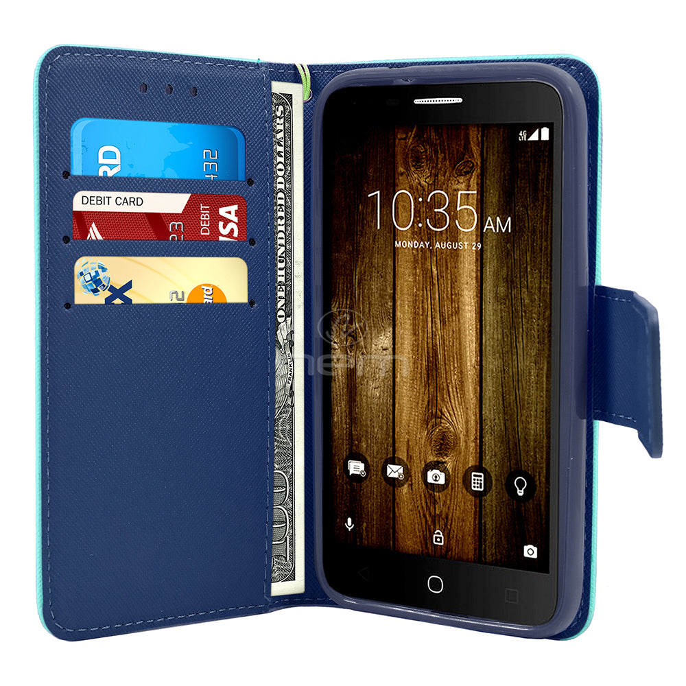 Alcatel Fierce 4/Allura/Pop4+ Folio Wallet Case WCFC09 Green