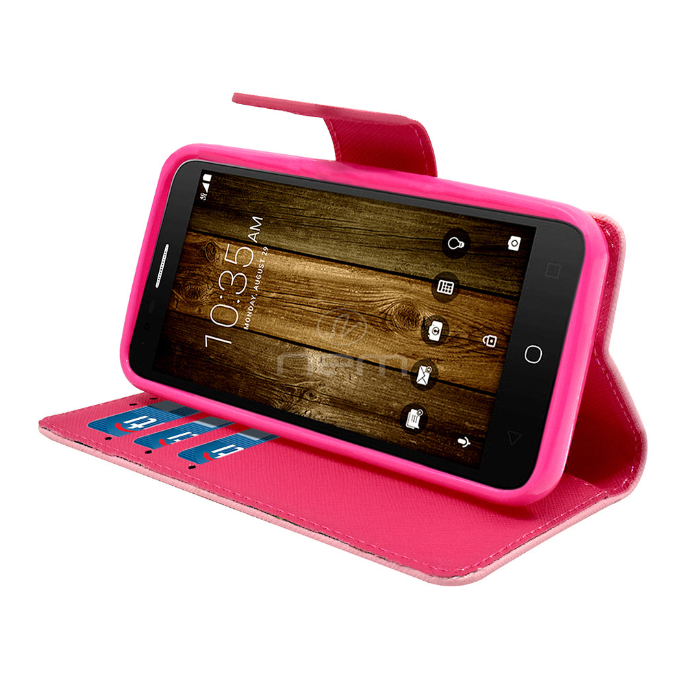 Alcatel Fierce 4/Allura/Pop4+ Folio Wallet Case WCFC09 Pink