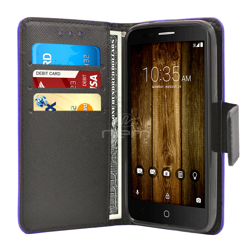 Alcatel Fierce 4/Allura/Pop4+ Folio Wallet Case WCFC09 Purpl