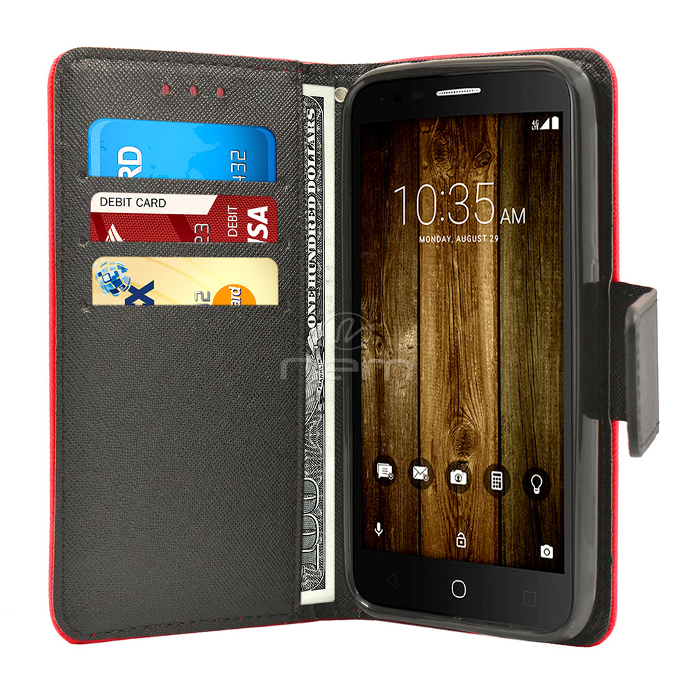 Alcatel Fierce 4/Allura/Pop4+ Folio Wallet Case WCFC09 Red