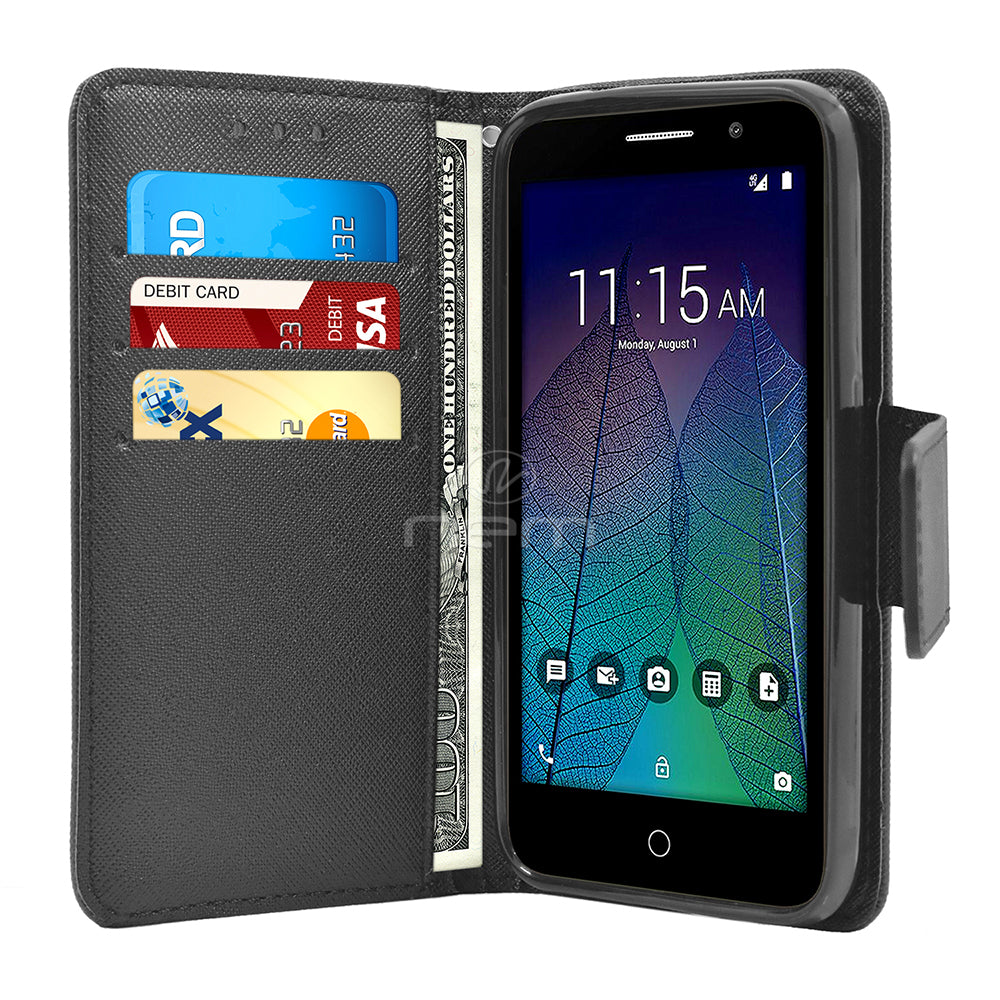 Alcatel Tru/Pop3/5065A Folio Wallet Case WCFC09 Black